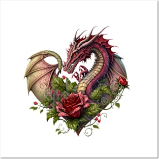 Valentines Day Dragon Heart Posters and Art